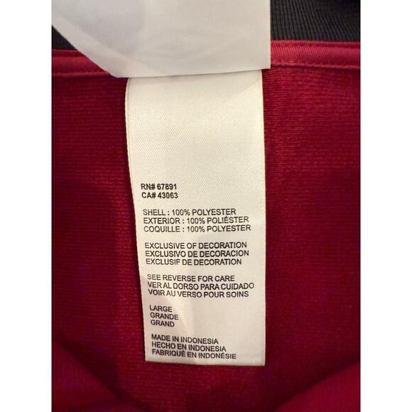 NWT Women’s Umbro Double Diamond Jacket Aztec Maroon Black Large - Picture 5 of 7